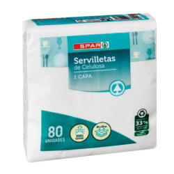 SERVILLETAS SPAR 1 C. 30X30 P.80 UDS.