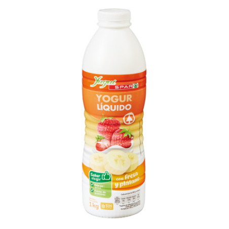 YOGUR LIQ. YUGUI SPAR FRESA-PLATANO BOT. 1KG