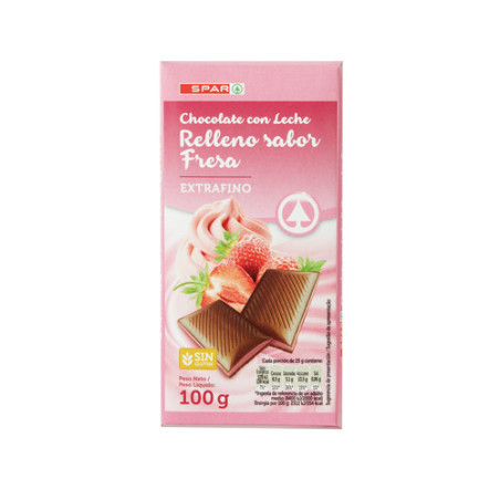 CHOCOLATE SPAR RELLENO DE FRESA 100G